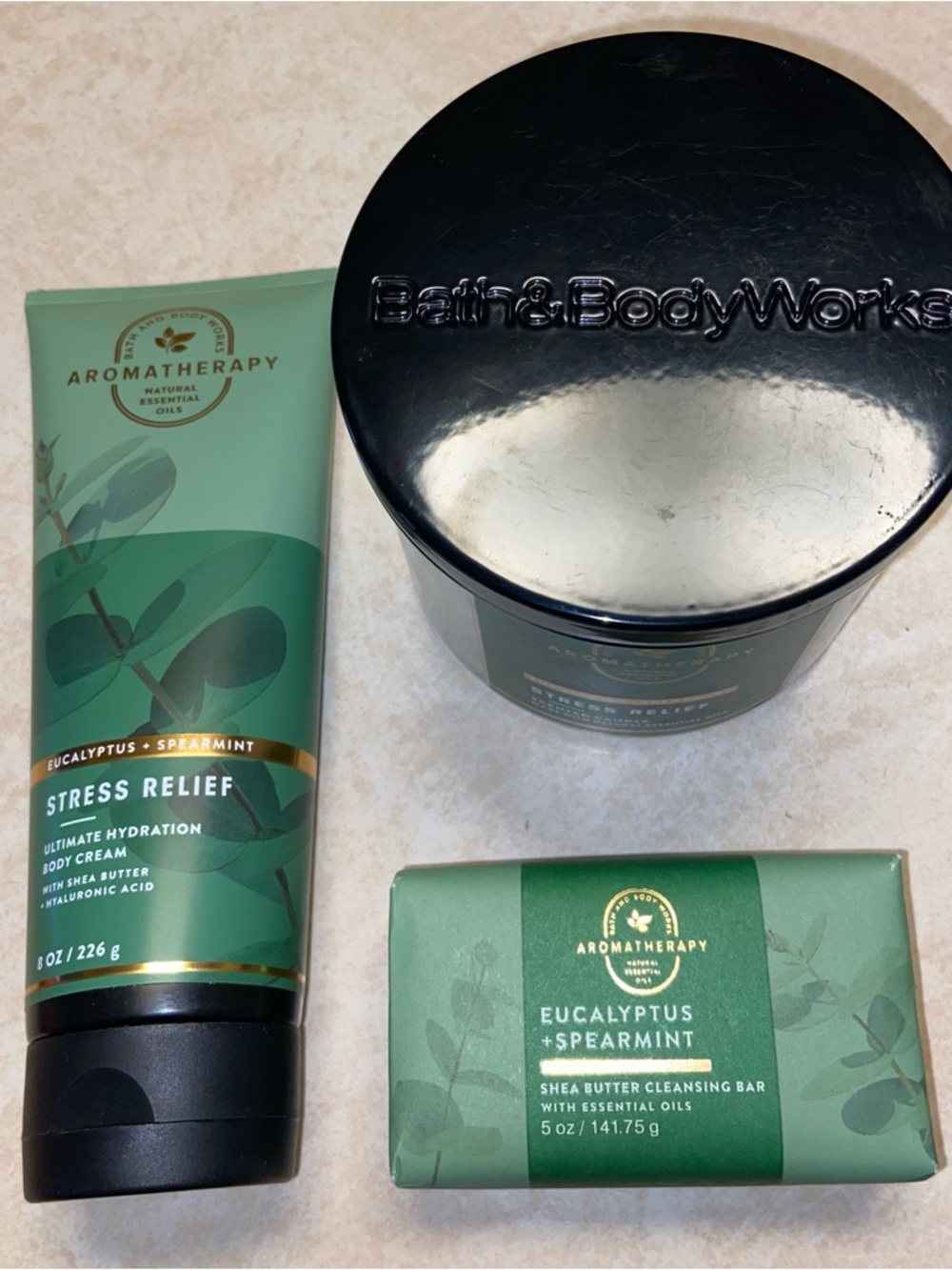 Bath & Body Works Candle Set Eucalyptus Spearmint Aromatherapy Stress Relief
